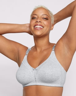 Soutien-gorge sans armatures en coton mélangé à double maintien