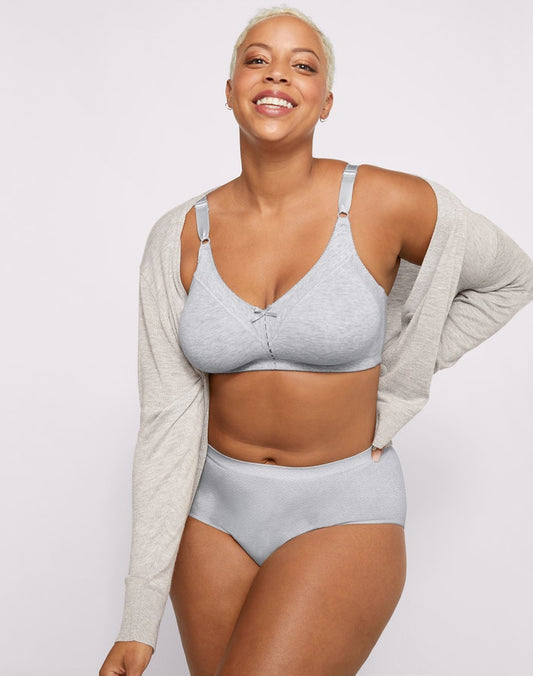 Soutien-gorge sans armatures en coton mélangé à double maintien