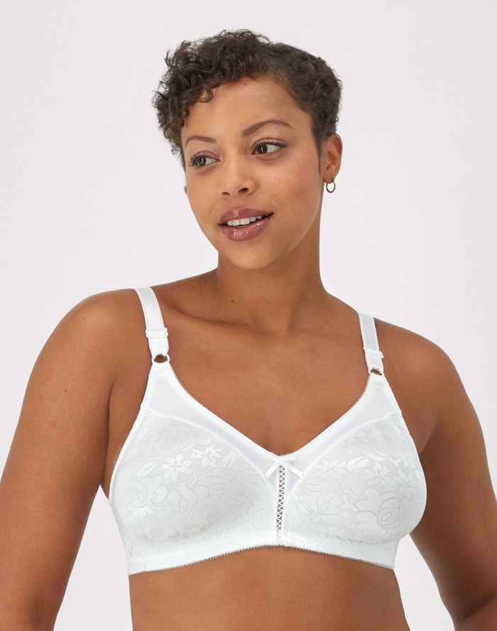 Soutien-gorge sans armatures en dentelle à double maintien